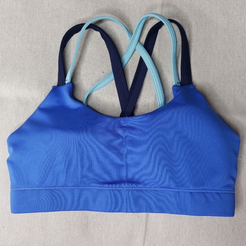 Champion Duo Dry Women’s Sports Bra Blue 32A 30AB XS Stretch Activewear NWT